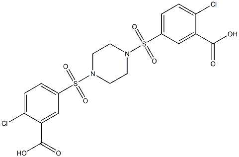 5-[4-(3-carboxy-4-chloro-phenyl)sulfonylpiperazin-1-yl]sulfonyl-2-chloro-benzoic acid 结构式