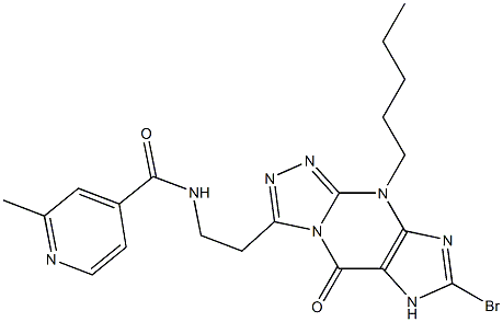 N-[2-(7-BROMO-5-OXO-9-PENTYL-6,9-DIHYDRO-5H-[1,2,4]TRIAZOLO[4,3-A]PURIN-3-YL)-ETHYL]-2-METHYL-ISONICOTINAMIDE 结构式