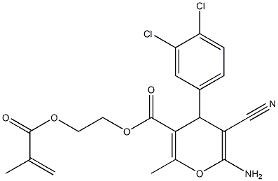 2-(methacryloyloxy)ethyl 6-amino-5-cyano-4-(3,4-dichlorophenyl)-2-methyl-4H-pyran-3-carboxylate 结构式