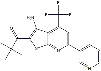 1-[3-amino-6-(3-pyridinyl)-4-(trifluoromethyl)thieno[2,3-b]pyridin-2-yl]-2,2-dimethyl-1-propanone 结构式