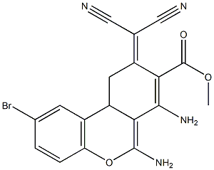 methyl 6,7-diamino-2-bromo-9-(dicyanomethylidene)-10,10a-dihydro-9H-benzo[c ]chromene-8-carboxylate 结构式