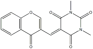 1,3-dimethyl-5-[(4-oxo-4H-chromen-3-yl)methylene]-2,4,6(1H,3H,5H)-pyrimidinetrione 结构式