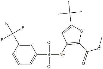 methyl 5-(tert-butyl)-3-({[3-(trifluoromethyl)phenyl]sulfonyl}amino)thiophe ne-2-carboxylate 结构式