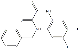 2-(benzylamino)-N-(3-chloro-4-fluorophenyl)-2-thioxoacetamide 结构式
