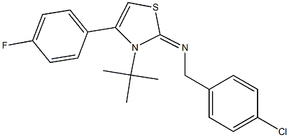 N-[3-(tert-butyl)-4-(4-fluorophenyl)-1,3-thiazol-2(3H)-yliden](4-chlorophenyl)methanamine 结构式