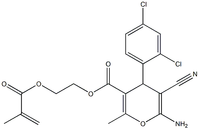 2-(methacryloyloxy)ethyl 6-amino-5-cyano-4-(2,4-dichlorophenyl)-2-methyl-4H-pyran-3-carboxylate 结构式