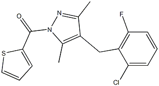 [4-(2-chloro-6-fluorobenzyl)-3,5-dimethyl-1H-pyrazol-1-yl](2-thienyl)methanone 结构式