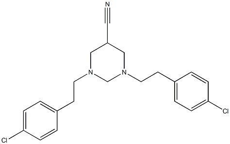 1,3-di(4-chlorophenethyl)hexahydropyrimidine-5-carbonitrile 结构式