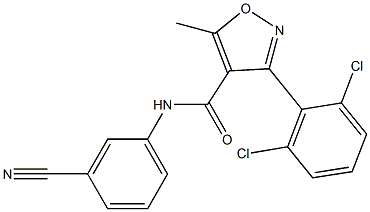 N4-(3-cyanophenyl)-3-(2,6-dichlorophenyl)-5-methylisoxazole-4-carboxamide 结构式