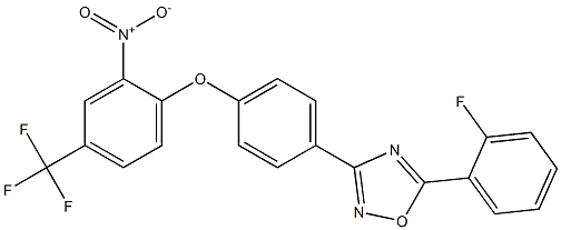 5-(2-fluorophenyl)-3-{4-[2-nitro-4-(trifluoromethyl)phenoxy]phenyl}-1,2,4-oxadiazole 结构式