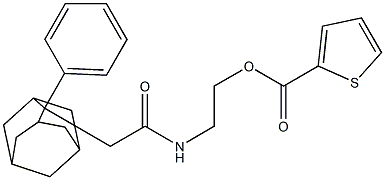 2-{[2-(2-phenyl-2-adamantyl)acetyl]amino}ethyl 2-thiophenecarboxylate 结构式