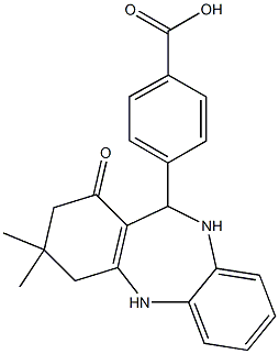 4-(3,3-dimethyl-1-oxo-2,3,4,5,10,11-hexahydro-1H-dibenzo[b,e][1,4]diazepin-11-yl)benzenecarboxylic acid 结构式