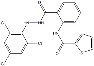 N2-(2-{[2-(2,4,6-trichlorophenyl)hydrazino]carbonyl}phenyl)thiophene-2-carboxamide 结构式