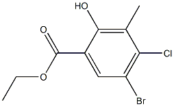 ethyl 5-bromo-4-chloro-2-hydroxy-3-methylbenzenecarboxylate 结构式