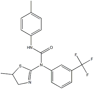 N-(5-methyl-4,5-dihydro-1,3-thiazol-2-yl)-N'-(4-methylphenyl)-N-[3-(trifluoromethyl)phenyl]urea 结构式