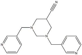 1,3-di(3-pyridylmethyl)hexahydropyrimidine-5-carbonitrile 结构式