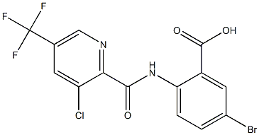 5-bromo-2-({[3-chloro-5-(trifluoromethyl)-2-pyridyl]carbonyl}amino)benzoic acid 结构式
