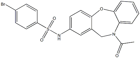 N-(10-acetyl-10,11-dihydrodibenzo[b,f][1,4]oxazepin-2-yl)-4-bromobenzenesulfonamide 结构式