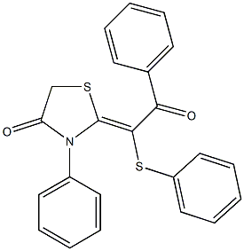 2-[2-oxo-2-phenyl-1-(phenylthio)ethylidene]-3-phenyl-1,3-thiazolan-4-one 结构式