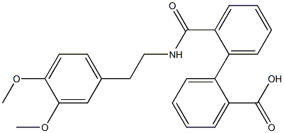 2'-{[(3,4-dimethoxyphenethyl)amino]carbonyl}[1,1'-biphenyl]-2-carboxylic acid 结构式