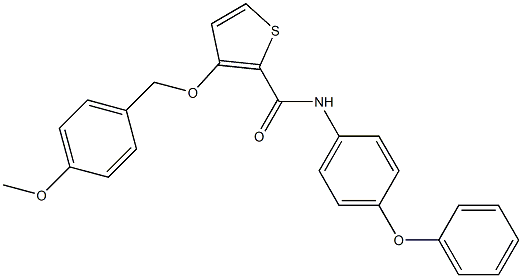 3-[(4-methoxybenzyl)oxy]-N-(4-phenoxyphenyl)-2-thiophenecarboxamide 结构式