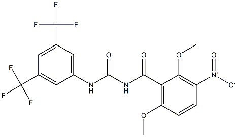 N-(2,6-dimethoxy-3-nitrobenzoyl)-N'-[3,5-di(trifluoromethyl)phenyl]urea 结构式