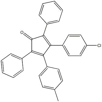 3-(4-chlorophenyl)-4-(4-methylphenyl)-2,5-diphenylcyclopenta-2,4-dien-1-one 结构式