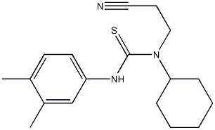 N-(2-cyanoethyl)-N-cyclohexyl-N'-(3,4-dimethylphenyl)thiourea 结构式