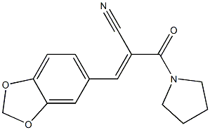 3-(1,3-benzodioxol-5-yl)-2-(tetrahydro-1H-pyrrol-1-ylcarbonyl)acrylonitrile 结构式