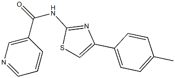 N-[4-(4-methylphenyl)-1,3-thiazol-2-yl]nicotinamide 结构式
