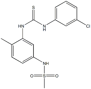 N-(3-{[(3-chloroanilino)carbothioyl]amino}-4-methylphenyl)methanesulfonamide 结构式