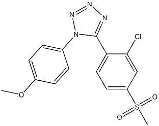 5-[2-chloro-4-(methylsulfonyl)phenyl]-1-(4-methoxyphenyl)-1H-1,2,3,4-tetraazole 结构式