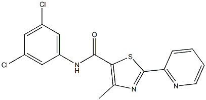 N-(3,5-dichlorophenyl)-4-methyl-2-(2-pyridinyl)-1,3-thiazole-5-carboxamide 结构式