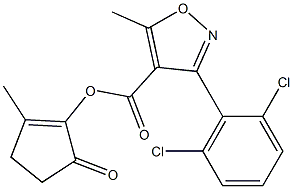 2-methyl-5-oxocyclopent-1-enyl 3-(2,6-dichlorophenyl)-5-methylisoxazole-4-carboxylate 结构式