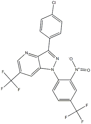 3-(4-chlorophenyl)-1-[2-nitro-4-(trifluoromethyl)phenyl]-6-(trifluoromethyl)-1H-pyrazolo[4,3-b]pyridine 结构式
