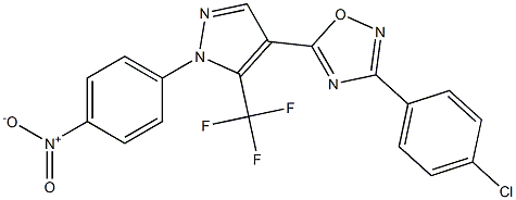 3-(4-chlorophenyl)-5-[1-(4-nitrophenyl)-5-(trifluoromethyl)-1H-pyrazol-4-yl]-1,2,4-oxadiazole 结构式