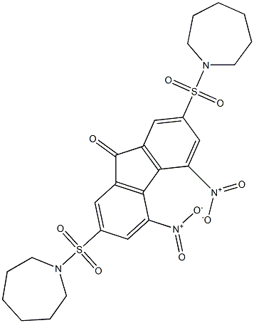 2,7-di(azepan-1-ylsulfonyl)-4,5-dinitro-9H-fluoren-9-one 结构式
