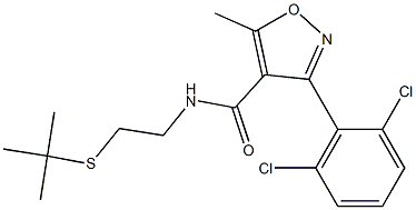 N4-[2-(tert-butylthio)ethyl]-3-(2,6-dichlorophenyl)-5-methylisoxazole-4-carboxamide 结构式