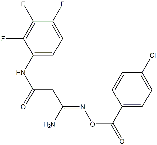 N1-(2,3,4-trifluorophenyl)-3-amino-3-{[(4-chlorobenzoyl)oxy]imino}propanamide 结构式