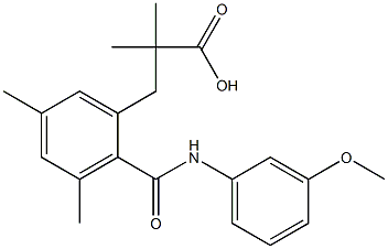 3-{2-[(3-methoxyanilino)carbonyl]-3,5-dimethylphenyl}-2,2-dimethylpropanoic acid 结构式