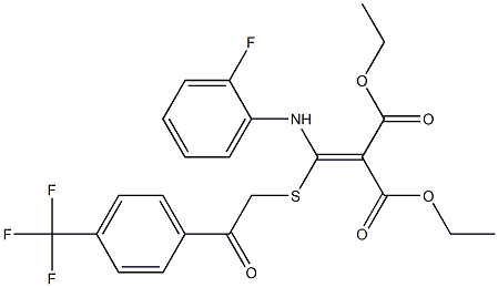 diethyl 2-[(2-fluoroanilino)({2-oxo-2-[4-(trifluoromethyl)phenyl]ethyl}sulfanyl)methylene]malonate 结构式