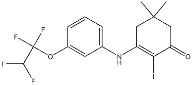 2-iodo-5,5-dimethyl-3-[3-(1,1,2,2-tetrafluoroethoxy)anilino]-2-cyclohexen-1-one 结构式