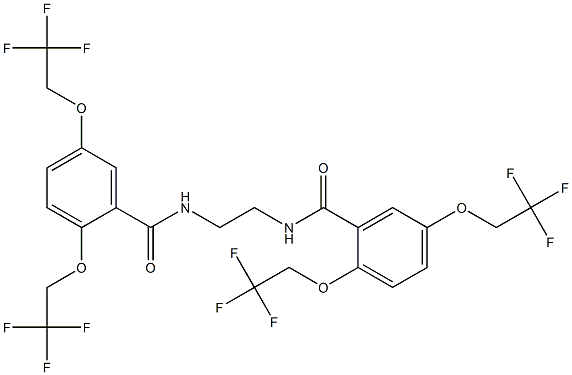 N-(2-{[2,5-bis(2,2,2-trifluoroethoxy)benzoyl]amino}ethyl)-2,5-bis(2,2,2-trifluoroethoxy)benzenecarboxamide 结构式