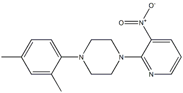 1-(2,4-dimethylphenyl)-4-(3-nitro-2-pyridinyl)piperazine 结构式