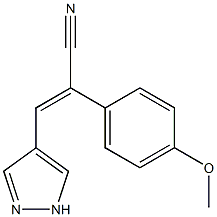 2-(4-methoxyphenyl)-3-(1H-pyrazol-4-yl)acrylonitrile 结构式