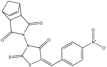 4-{5-[(4-nitrophenyl)methylene]-4-oxo-2-thioxo-1,3-thiazolan-3-yl}-4-azatricyclo[5.2.1.0~2,6~]dec-8-ene-3,5-dione 结构式