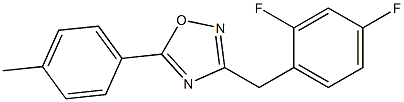 3-(2,4-difluorobenzyl)-5-(4-methylphenyl)-1,2,4-oxadiazole 结构式