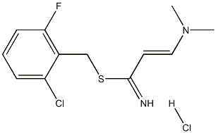 2-chloro-6-fluorobenzyl 3-(dimethylamino)prop-2-enimidothioate hydrochloride 结构式