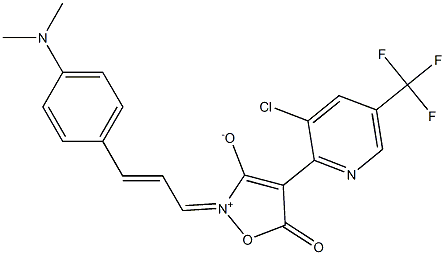 4-[3-chloro-5-(trifluoromethyl)-2-pyridinyl]-2-{3-[4-(dimethylamino)phenyl]-2-propenylidene}-5-oxo-2,5-dihydroisoxazol-2-ium-3-olate 结构式