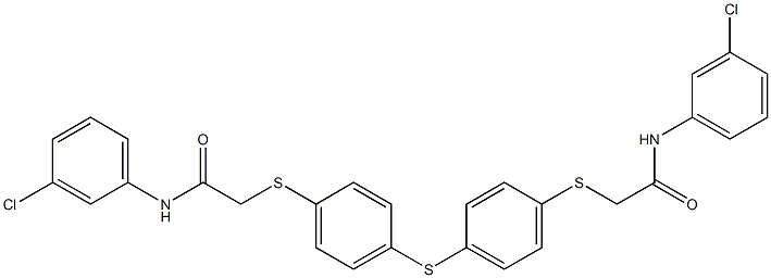 2-({4-[(4-{[2-(3-chloroanilino)-2-oxoethyl]sulfanyl}phenyl)sulfanyl]phenyl}sulfanyl)-N-(3-chlorophenyl)acetamide 结构式